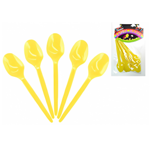 COLHER PLÁSTICO SOBREMESA AMARELO C/12 UNID
