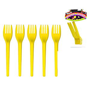 GARFO SOBREMESA PLÁSTICO AMARELO C/12 UNID