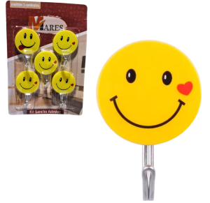 GANCHO ADESIVO SMILES C/5 PÇS - MA-9264