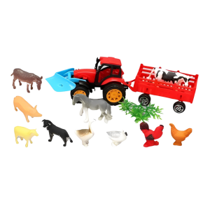ANIMAIS DA FAZENDA C/TRATOR C/12 PÇS - 791813