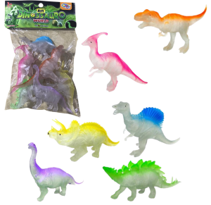 DINOSSAUROS WORLD BRILHA NO ESCURO C/6 PÇS - 7599