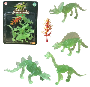 DINOSSAURO BRILHA NO ESCURO C/7 PÇS - AKT3772