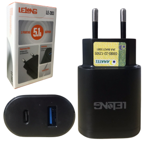 CARREGADOR USB/TIPO C 5.A - LE-283