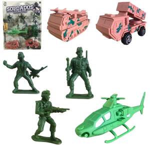 VEÍCULO MILITAR C/4 PÇS + 3 BONECOS - JR0558