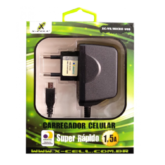 CARREGADOR V8 2.0A - XC-V8/MICRO