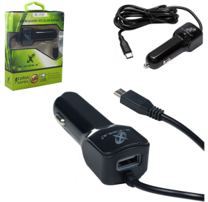CARREGADOR VEICULAR 2.5A + ENTRADA USB - XC-V-01