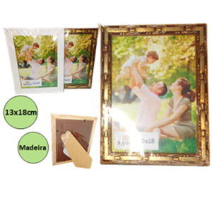 PORTA RETRATO MAD.C/VD 13X18CM SORTIDO