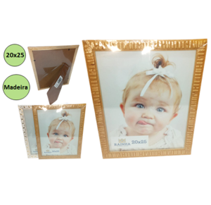 PORTA RETRATO MADEIRA C/VIDRO 20X25CM SORTIDO