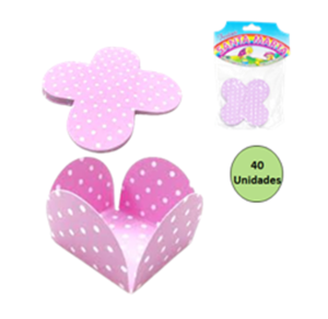 FORMA 4 PETALAS ROSA POÁ C/40 UNID
