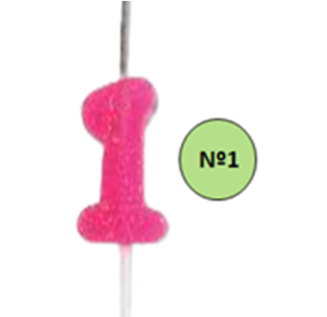 VELA GLITER PQ ROSA Nº 1