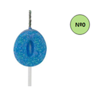 VELA GLITER PQ AZUL Nº 0