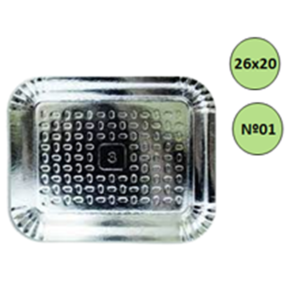 BANDEJA LAMINADA C/5 UNID. 26X20CM Nº 01