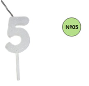 VELA GLITER PQ BRANCA Nº 5