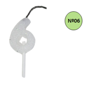 VELA GLITER PQ BRANCA Nº 6