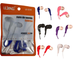 FONE DE OUVIDO C/MICROFONE SILICONE - LE-0240