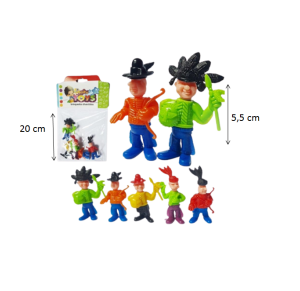 BONECO INDIO C/5 PÇS - 1070A