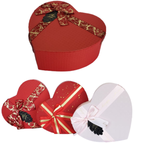 CAIXA DE PRESENTE CORAÇÃO 16X14X6CM SORTIDA