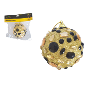 NT - BOLA DECORADA AMBAR REDONDA 8CM - NTB30837