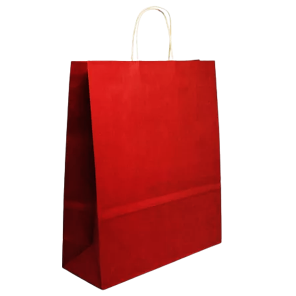 SACOLA KRAFT VERMELHA 18X09X24 C/10 UNID