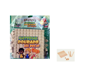 MATERIAL DOURADO 62 PÇS EM MADEIRA - C264