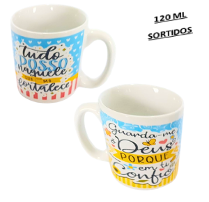 CANECA DE PORCELANA 120ML - SALMOS - U21-50