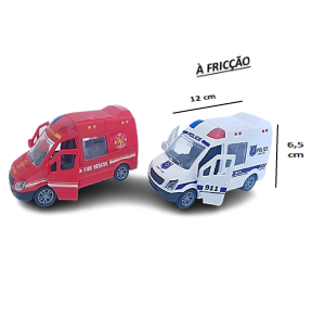 CARRO POLICIA/BOMBEIRO FRICÇÃO - TOYS-24076_QO