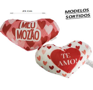 ALMOFADA CORAÇÃO ROMANTICA 25X18CM - F0065