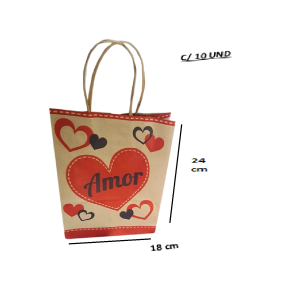 SACOLA KRAFT 18X09X24 C/10 UNID AMOR