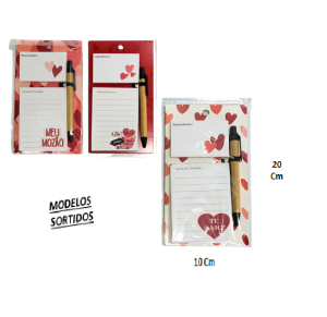 BLOCO DE NOTAS C/CANETA E IMÃ - F0808