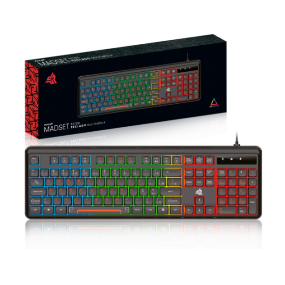 TECLADO P/PC MULTIMÍDIA GAMER COM LED - KP-TE130