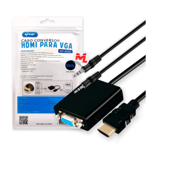 CONVERSOR VGA X HDMI C/AUDIO - KP-5032