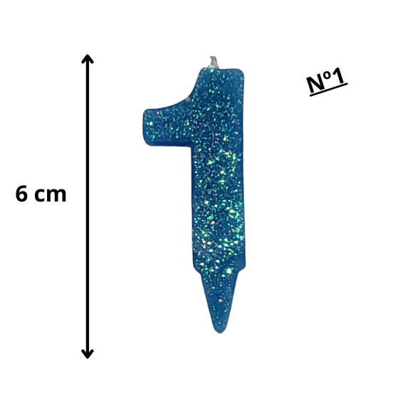 VELA MINI BRILHO AZUL N°01