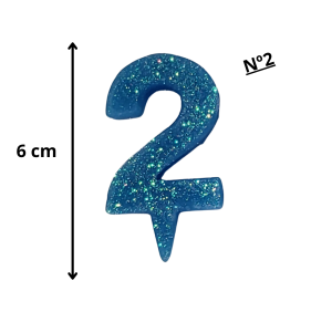 VELA MINI BRILHO AZUL N°02