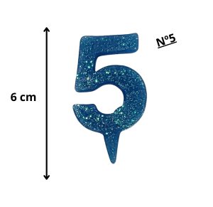 VELA MINI BRILHO AZUL N°05