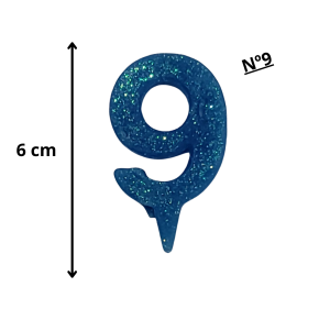 VELA MINI BRILHO AZUL N°09