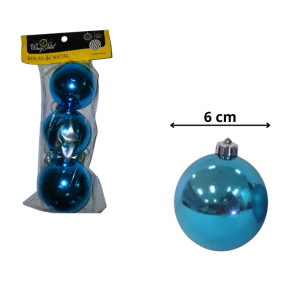 NT - BOLA LISA AZUL 6CM C/3PÇ - NTB1004A