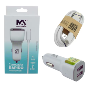 CARREGADOR VEICULAR C/CABO V8 - MAX-731CAR