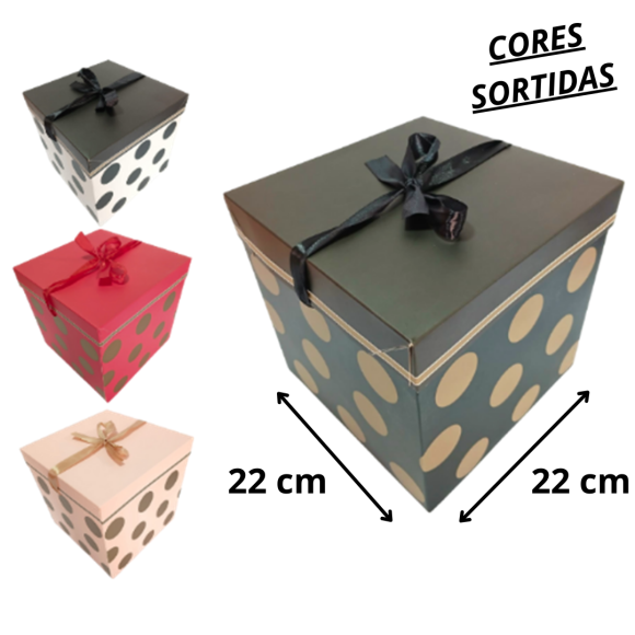 CAIXA DE PRESENTE BOLAS 22X22X22CM - RMT1891