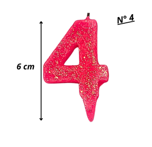 VELA MINI BRILHO ROSA N°04