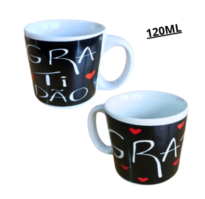 CANECA DE PORCELANA 120ML - GRATIDÃO - U21-44