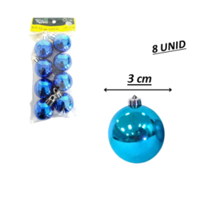 NT - BOLA LISA AZUL 3CM C/8 PÇS - NTB1001A