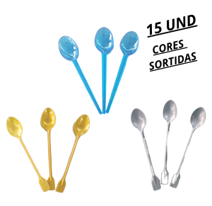 COLHER P/ DOCE AZUL C/15UNID.