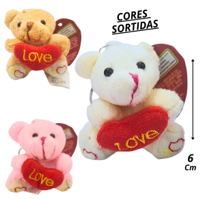CHAVEIRO PELUCIA URSO C/CORAÇÃO - ZP168