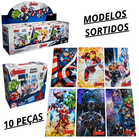 QUEBRA CABEÇA MADEIRA AVENGERS C/10 PÇS - 811077