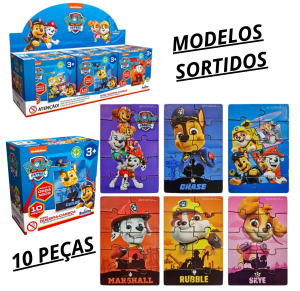 QUEBRA CABEÇA MADEIRA PATRULHA CANINA C/10 PÇS - 811078