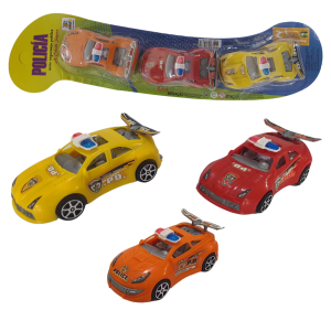 CARRO POLICIA C/3PÇS A FRICÇÃO - JR0066