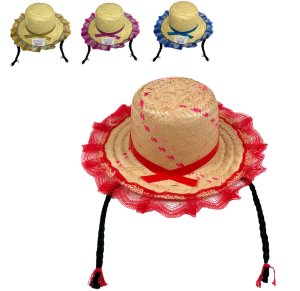 CHAPEU JUNINO RENDA E TRANÇA ADULTO - REF 49