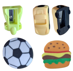 KIT C/2 APONTADORES E 2 BORRACHAS C/6 PÇS - HE40715