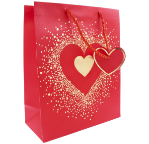 SACOLA DE PRESENTE CORAÇÃO 32X26X12CM - 6186