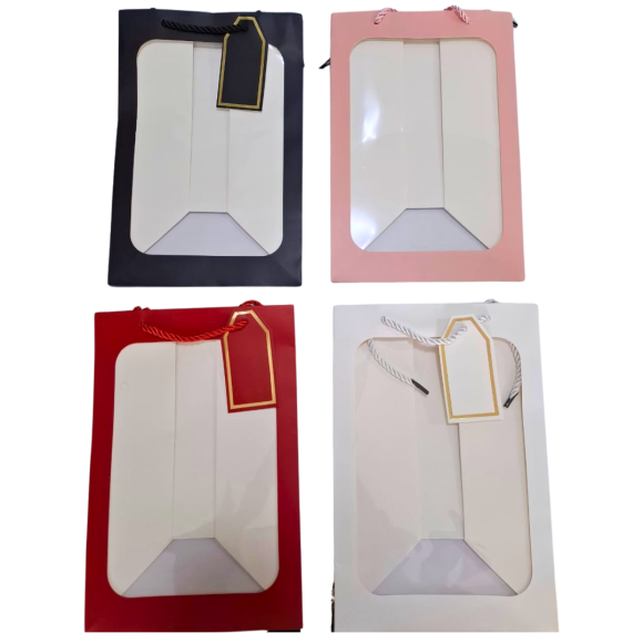 SACOLA DE PRESENTE C/VISOR TRANSP. - F0174